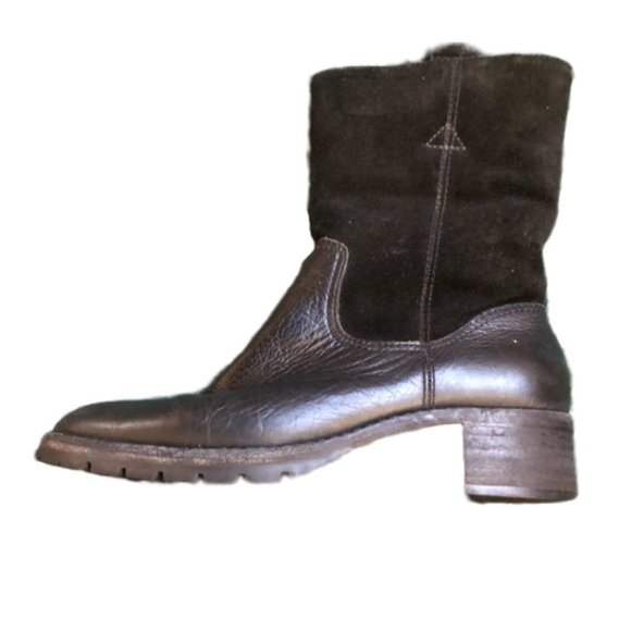 Ralph Lauren Freja Black Leather Winter Boots Sz 4.5 - Picture 1 of 12